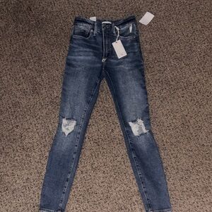 NWT Good American Good Waist Distressed Skinny Jeans Size 00
